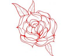 INDIGOS 4051095058403 Wandtattoo w623 Blümen Wandaufkleber in 3 Größen, 120 x 66 cm, rot