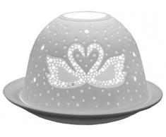 Himmlische Düfte Geschenkartikel GmbH Liebe Windlicht, Porzellan, Weiß, 12 x 12 x 8 cm