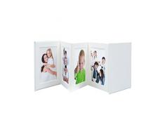 Deknudt Leporello Leder weiß Fotoalbum und protège-page – Alben BILDER und protèges-page (175 mm, 235 mm, 2 cm, weiß, Leder, 8 Blatt)