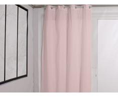 Soleil docre Gardine aus Baumwolle mit Ösen 140x240 Panama rosa