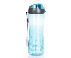 LOCK & LOCK Trinkflasche SPORTS SPOUT blau, bpa frei & auslaufsicher - Sportflasche mit One Touch Deckel - Fitness & Sport Flasche aus Tritan, 650ml