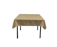 LA Linen Quadratische Tischdecke aus Polyester/Popeline, Polyester, Taupe, 132 x 132 x 0.04 cm