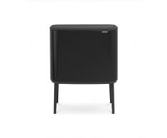 Brabantia 316203 Bo Touch Bin, 11 + 23 L Abfalleimer, Edelstahl, Schwarz, 54 x 31.5 x 68 cm