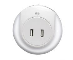 MELIANDA MA-3600 LED Nachtlicht Orientierungslicht mit Dämmerungssensor 2 USB Anschlüssen