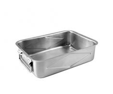 Pinti Backblech rechteckig aus Edelstahl, 25 x 18 Kasserole und Zubereitung