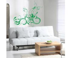 INDIGOS 4052166141703 Wandtattoo w653 schöne Tribal Blatt Wandaufkleber, 96 x 87 cm, grün