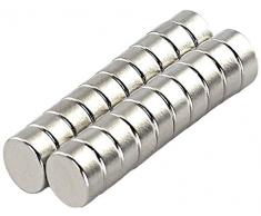 M&H-24 Mini Magnete Klein Stark - 20/40/60/80/100 Stück Neodym-Magnete für Magnettafel, Whiteboard, Kühlschrank, 6x3mm