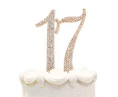 Hatcher lee Best Kristall Strass Kuchen Topper Party Dekoration 17 - Gold