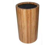 Point-Virgule PV-BAM-1123 Bamboo Messerblock, Rund, Ohne Messer, Ø 12cm, H 22cm