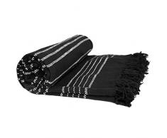 Just Contempo Überwurf/Tagesdecke, für Sofa/Bett, wärmend, gewebt, aus Baumwolle, 100 % Baumwolle, schwarz, King Size