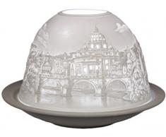 Himmlische Düfte Geschenkartikel GmbH Rom Windlicht, Porzellan, Weiß, 12 x 12 x 8 cm