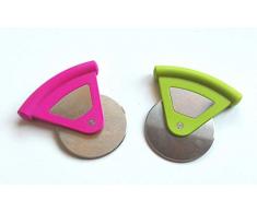 Unbekannt Happy Friends Pizzaschneider, Edelstahl, Sortiment: Grün und Rosa, 80 mm