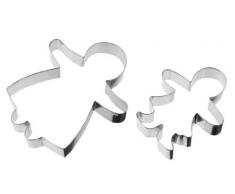 Zenker Ausstecher Lebkuchenfamilie PATISSERIE , Ausstechformen für Weihnachten, Lebkuchenmann- und frau (Farbe: Silber), Menge: 2 Stück - Mann und Sohn oder Frau und Tochter - nicht frei wählbar