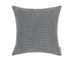 CaliTime Kissenbezüge Kissenhülle Kissenbezug Komfortable Supersoft Corduroy Corn Gestreift Beidseitig Dekokissenbezug 60cm x 60cm Mittelgrau