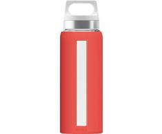 Sigg Dream Scarlet, Silikonhülle, 0.65 L, Hitzebeständig, BPA Frei, Dunkel Rot Glas Trinkflasche, 7.6 x 7.6 x 24.4 cm