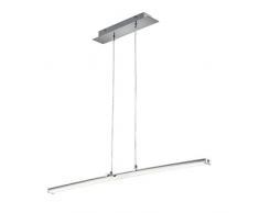 Reality Leuchten Spread R32552101 LED Pendelleuchte, Kunststoff Chromfarbig, 8 Watt, Acryl Weiß