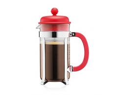 Bodum CAFFETTIERA Kaffeebereiter (French Press System, Permanent Edelstahlfilter, 1,0 liters) rot