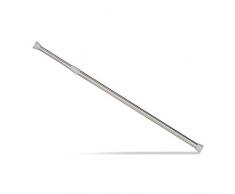 Relaxdays Teleskopstange, Klemmstange für Gardinen, Duschvorhänge, Türrahmen UVM, ohne Bohren, Edelstahl, 66-110 cm, Silber