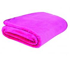 catherine Lansfield Plain Raschel Überwurf 200 x 240 cm Hot Pink