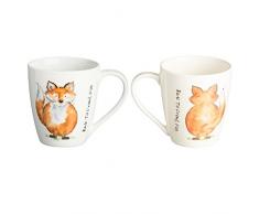 Price & Kensington - Tasse, Henkeltasse, Mug, Becher, Kaffeebecher - Back To Front - Fuchs, Fox - 300 ml - Porzellan