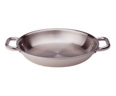 Pentole Agnelli alu-INOX Pfanne mit 2 Griffen, Edelstahl, Grau 20 cm grau
