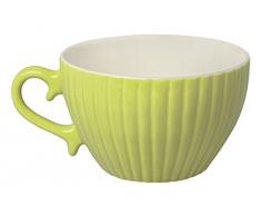 Excelsa Parisienne Tasse Jumbo 400 ml, Porzellan, Grün, 11.5 x 11.5 x 7.2 cm