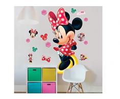 Walltastic Disney, Minnie Mouse, großer Figuraufkleber Wandaufkleber, Polypropylene, Multi, 10 ft Tall, 3 Large Sheets