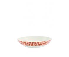 Villa d Este Home Tivoli etnochic Color Set 6 Speiseteller, Porzellan Set 12 Tiefe Teller Arancio