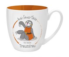 Gruss & Co 45511 Anti-Stress Tasse fÃ¼r die Traumfrau, 45 cl, Geschenk, New Bone China, Orange, 9.5 cm