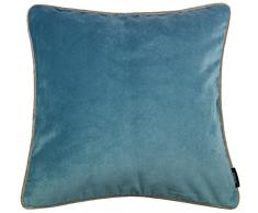McAlister Textilien Kissenbezug matt Samt in Hellblau 43 x 43 cm für Samtkissen griffester Samt edel paspeliert, erhältlich in 25 Farben Kissenhülle für Sofakissen für Sofa, Couch