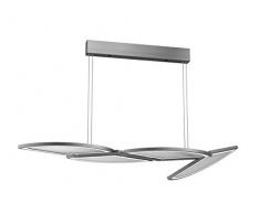 Evotec MOVIL LED Pendelleuchte oval 4-flammig / 2700-6500K / 54W / 6272 Lumen/Lichtsteuerung per Fernbedienung, Aluminium, 54 W, Nickel gebürstet, PL