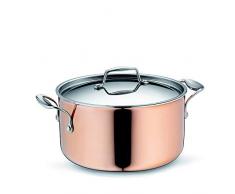 Kela 11147 Fleischtopf mit Deckel, 3-Schicht Kupfer, Induktionsgeeignet, 4,8 l, 24 cm Durchmesser, Stratum, Kupfer