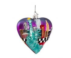 Kurt Adler Christbaumschmuck aus Glas mit Stadtansicht von New York, 9,52 cm