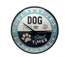 Nostalgic-Art Wanduhr, Bunt - Dog Times, 31 cm