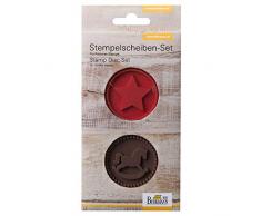 Birkmann 1010731310 Stempel-Set, Schaukelpferd und Stern, 2-teilig, Kunststoff, Grau, 5 x 3 x 2 cm