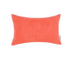 CaliTime Kissenbezüge Kissenhülle Kissenbezüge Kissenhülle Kissenbezug Komfortable Supersoft Corduroy Corn Striped Both Sides Dekokissenbezug 30cm x 50cm Living Coral