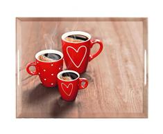 Emsa Tablett Kaffetassen Dekor, Größe 50 x 37 cm, Classic, 517751