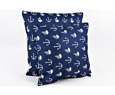 1buy3 Kissenbezug Marine blau 50cmx 50cm aus 100% Baumwolle mit Reißverschluss