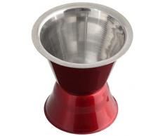 Fackelmann Cocktailmaß GRANDCRU, Messbecher für Spirituosen, Barmaß aus Edelstahl (Farbe: Rot/Silber), Menge: 1 Stück