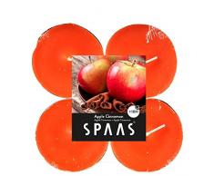 Spaas 12 x 4 Duft-Teelichter Maxi Paraffinwachs Aluminium Tasse Ingwer Orange D 58 mm H 24 mm