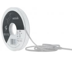 Berisfords Satinband mit Silberkante, 3 mm, Silbergrau