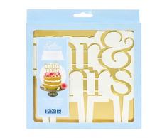 PME CTMM03 Cake Topper Cutter-Mr. & Mrs. Modern Ausstecher für Tortenaufsätze, Lebenmittelacryl, weiß