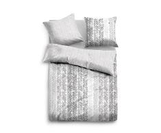 TOM TAILOR 0069801 Satin Bettwäsche Garnitur mit Kopfkissenbezug (Baumwolle) 1x 135x200 cm + 1x 80x80 cm, grau