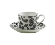 Maxwell & Williams S84003 Art Deco Tasse mit Untertasse, Kaffeetasse, Paisley, in Geschenkbox, Porzellan