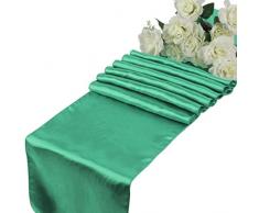 VDS Satin 30,5 x 274,3 cm Tischläufer Dresser für Hochzeiten Bankett Decor, Charmeuse Silk Tischläufer, Bridal Dusche, Weihnachten, Geburtstag, Abschlussfeier, Abschlussball, Party Tisch Décor 5 cremefarben