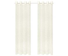 vidaXL 133134 2X Gardine Bestickt 140x175cm Weiß Vorhang Fenstervorhang Dekoschal, Gewebe, Größe: 140 x 175 cm (B x H)