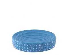 AWD Seifenschale, blau und weiß, Keramik mit Buchstaben Muster - ENZO Bad-Accessoires Serie - AWD Interior
