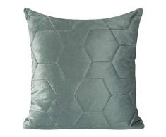Eurofirany Kissenhülle Kissenbezug Couchkissen Sofakissen Bettkissen Zimmerdekoration Elegant Edel Exklusiv Velvet Samt Geometrische Muster, Silber, 45x45cm, 2