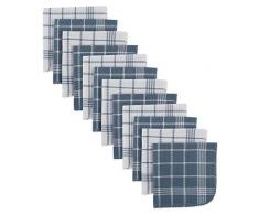 J & M Home Fashions Waffelmuster Geschirrtuch Set 12 Stück blau