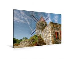 Premium Textil-Leinwand 75 x 50 cm Quer-Format Provenzianische Windmühle aus Frankreich nahe Arle in der Provence | Wandbild, HD-Bild auf Keilrahmen, Fertigbild auf hochwertigem Vlies, Leinwanddruck von Kordula - Uwe Vahle